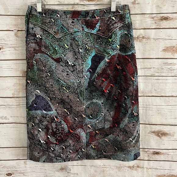 Kenzo Multicolor Abstract Print Skirt - Picture 2 of 9